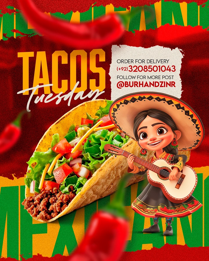 Mexican Restaurants creative ad: Illustrated mariachi mascot builds brand world
