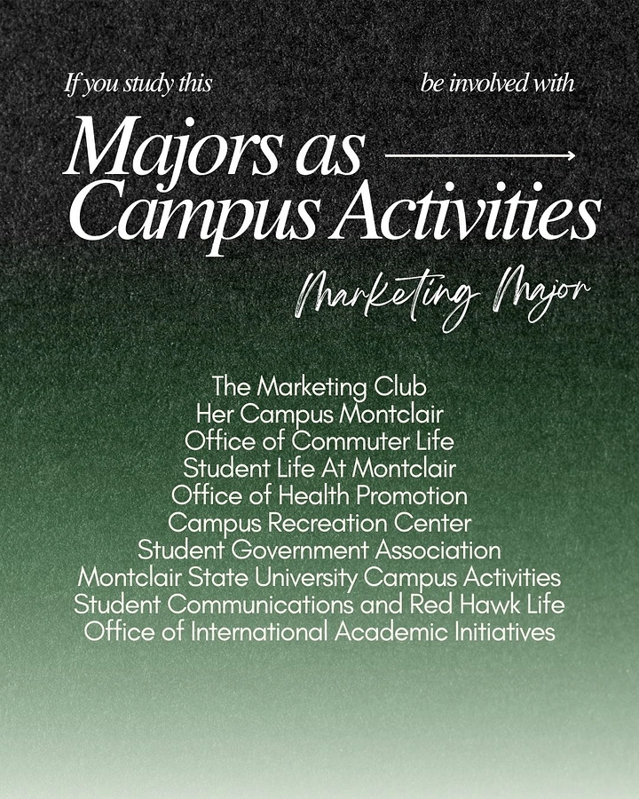 Universities & Colleges creative ad: Majors transformed into campus activities