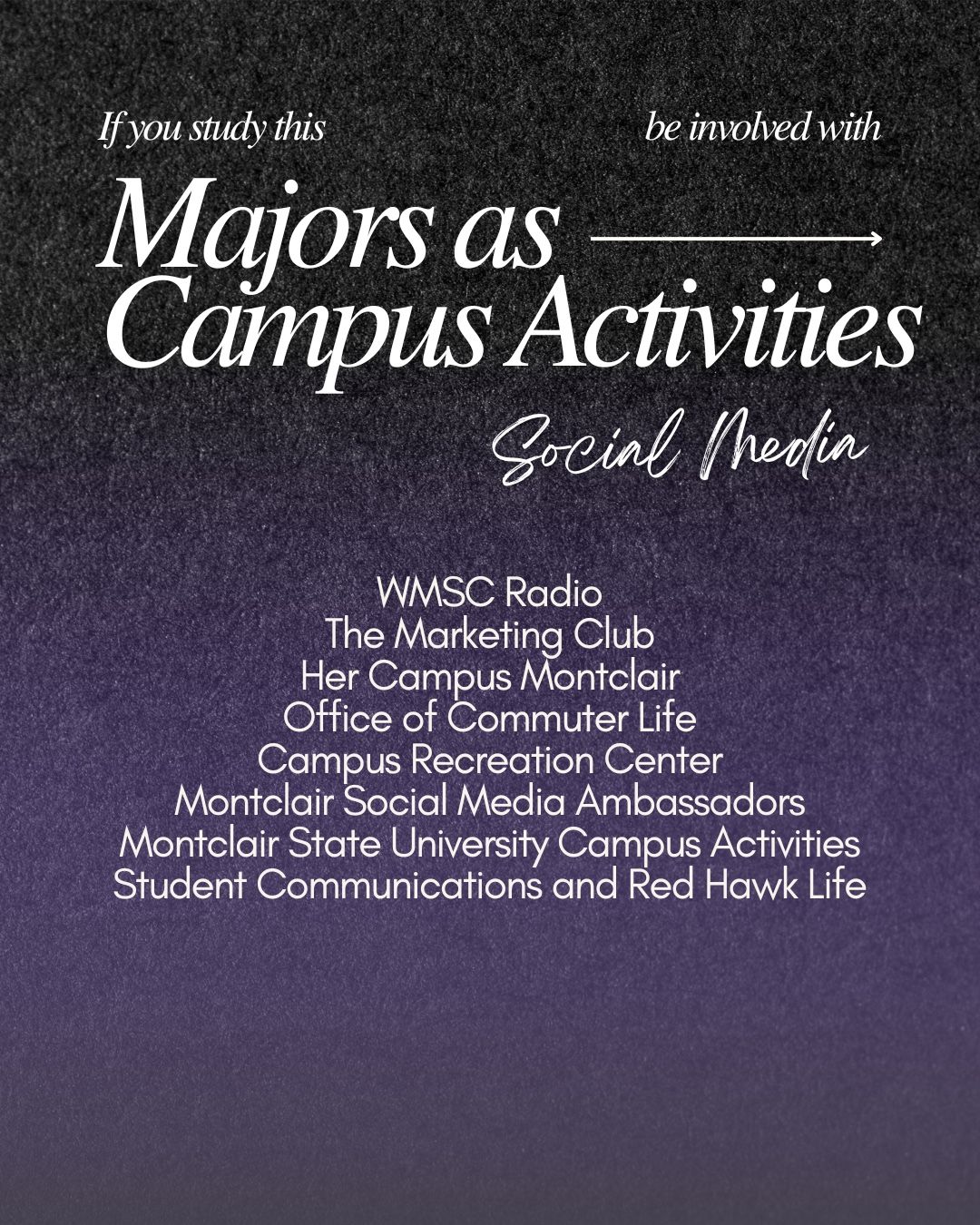 Instagram post: Majors transformed into campus activities, slide 2