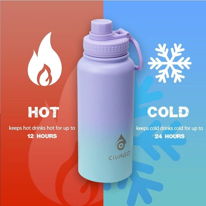 Tumblers, Flasks & Drinkware creative ad: Hot-cold split benefit metaphor