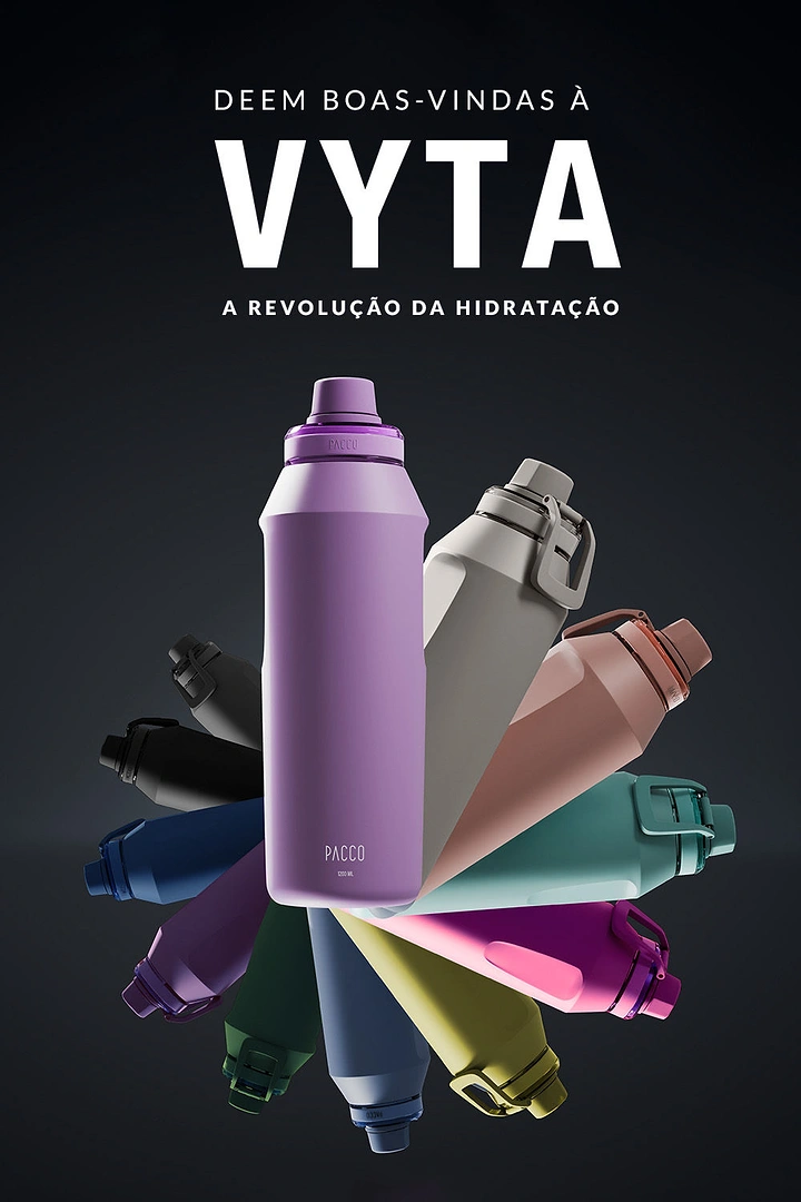 Packaged Drinking Water creative ad: Bottle family arranged as radial burst