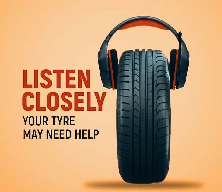 Instagram post: Upright tyre wearing over-ear headphones