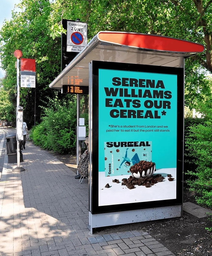 Breakfast Cereals & Oats creative ad: Celebrity endorsement drives witty billboard idea