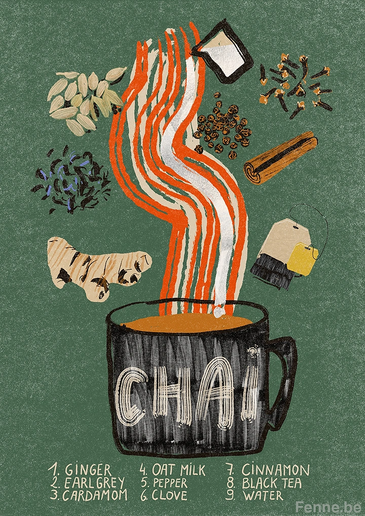 Tea & Chai Brands creative ad: Spice ingredients rise as chai steam