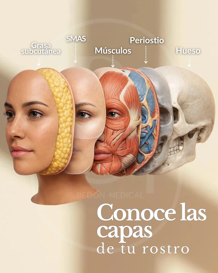 Plastic Surgery Clinics creative ad: Face layers create an anatomical reveal