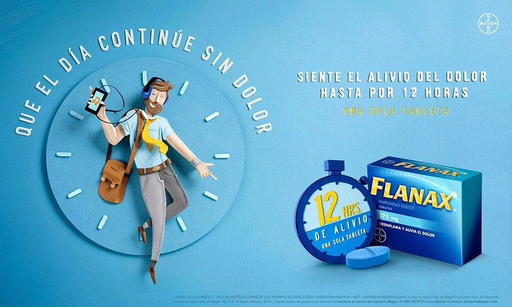 Creative ad: Paper-craft man dancing over a clock face