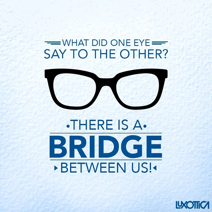 Opticians & Eye Care creative ad: Frame bridge pun, clean branded post