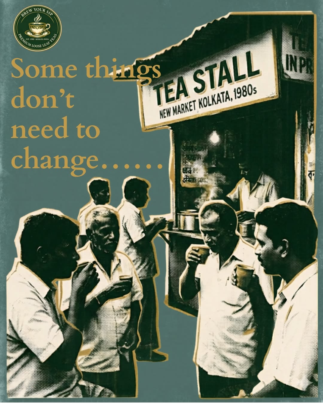 Instagram post: Vintage 1980s tea stall nostalgia poster