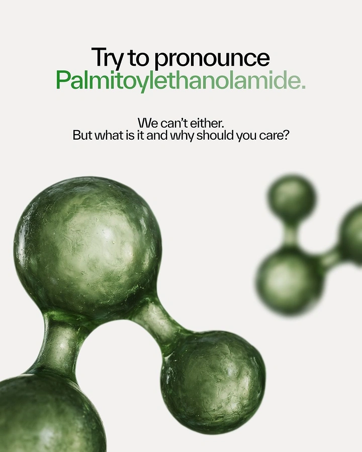 Supplements & Protein creative ad: Translucent green glass molecule models