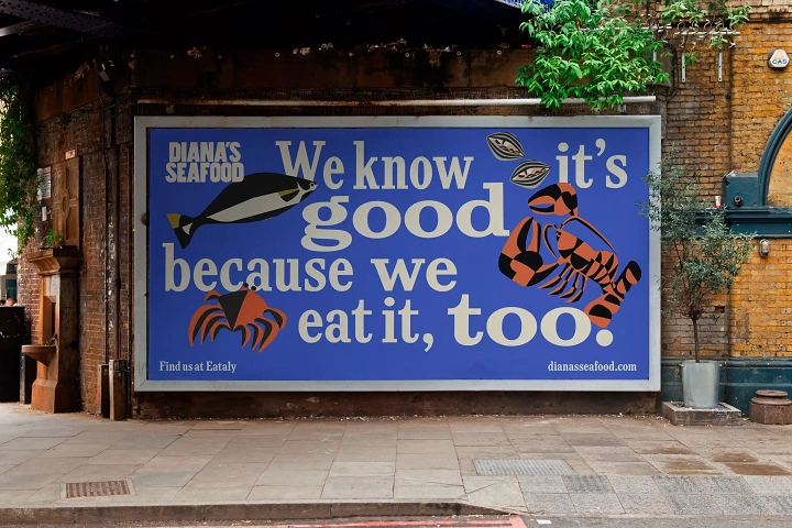 Seafood Restaurants creative ad: Witty restaurant copy with strong billboard presence
