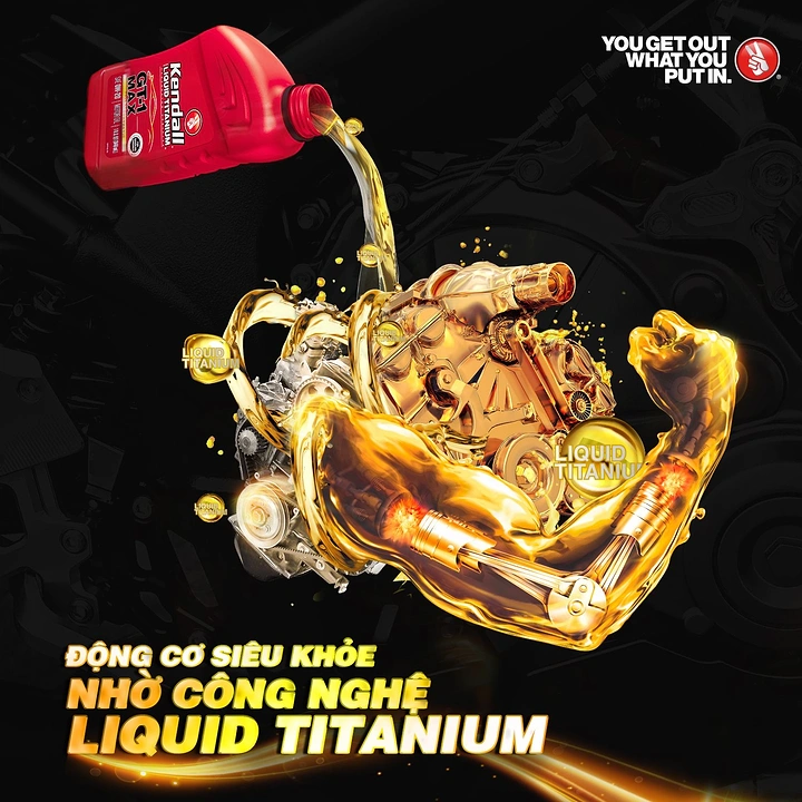 Engine Oil & Lubricants creative ad: Lubricant splash forms a powerful sculpture