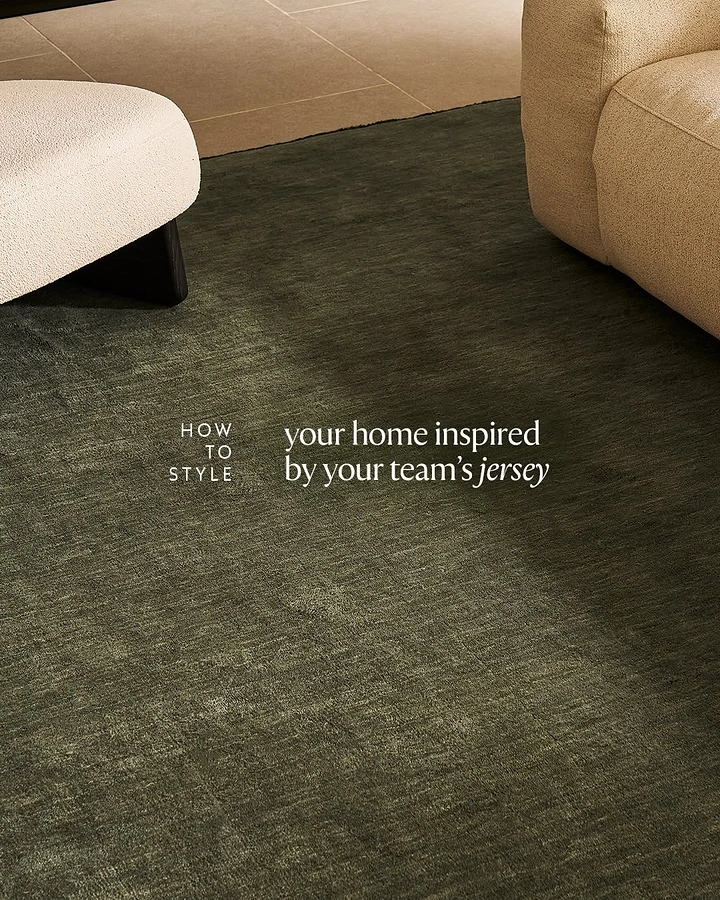 Rugs & Carpets creative ad: Team jersey inspires rug styling