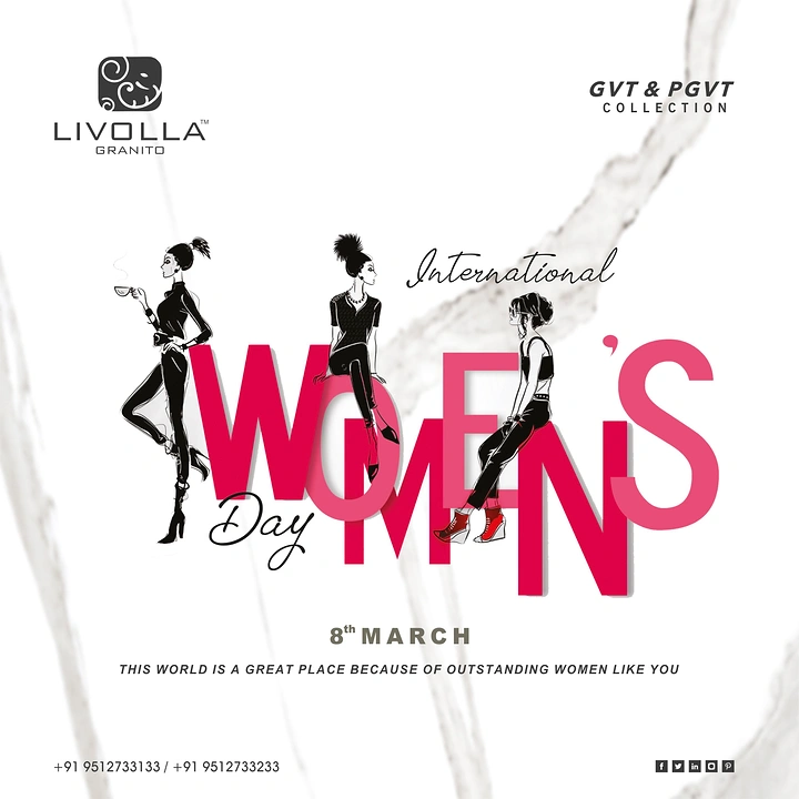 Women's Day creative ad: Fashion figures pose on the typography