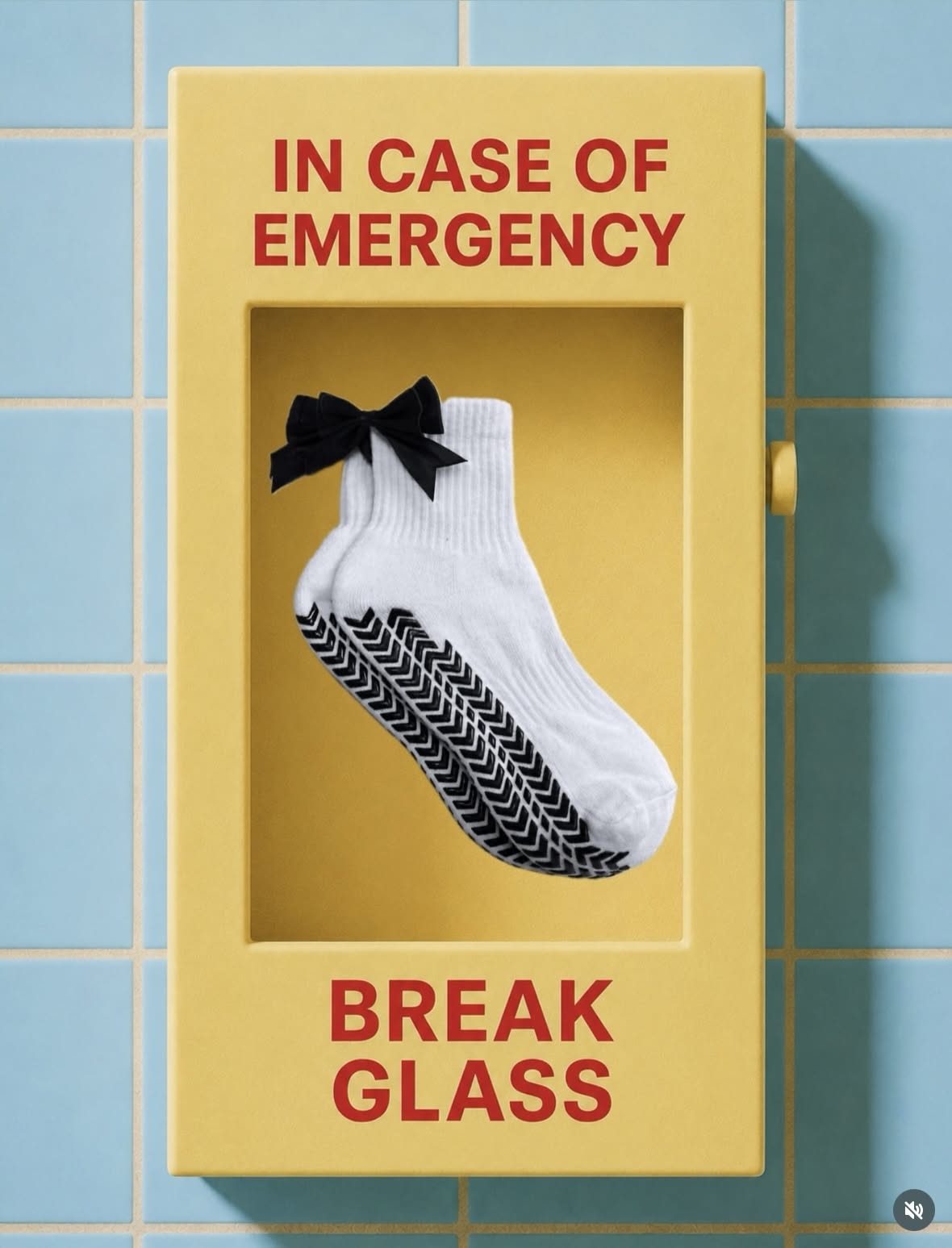 Instagram post: Sock turned into emergency-break-glass joke