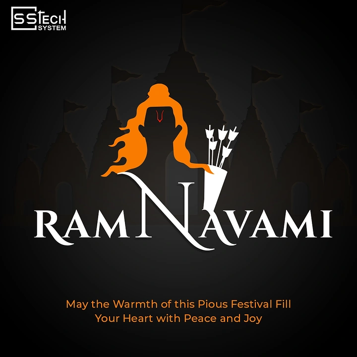 Ram Navami creative ad: Rama silhouette merged into the N letterform