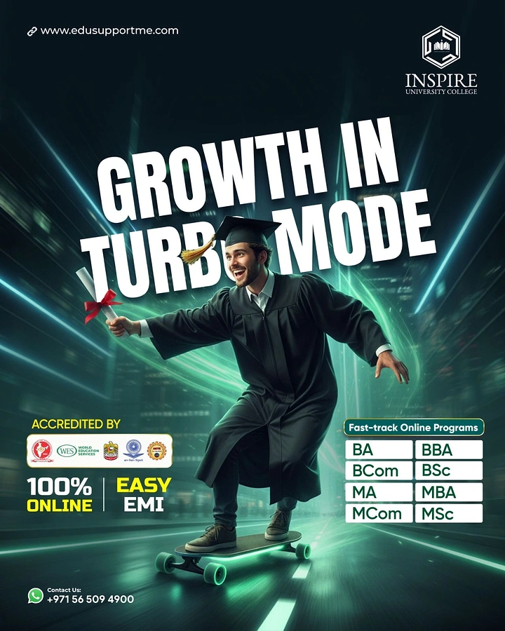 Universities & Colleges creative ad: MBA growth gets turbo scooter metaphor
