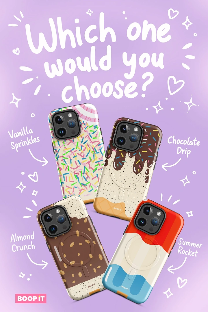 Phone Cases & Mobile Accessories creative ad: Ice-cream flavor case naming concept