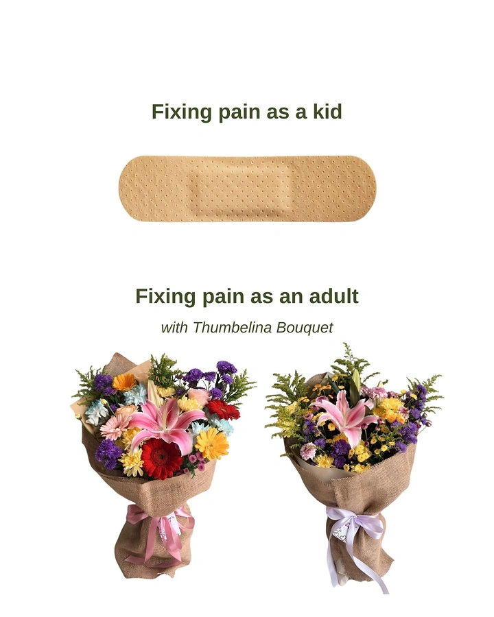 Florists creative ad: Band-aid vs bouquet 'fixing pain' joke
