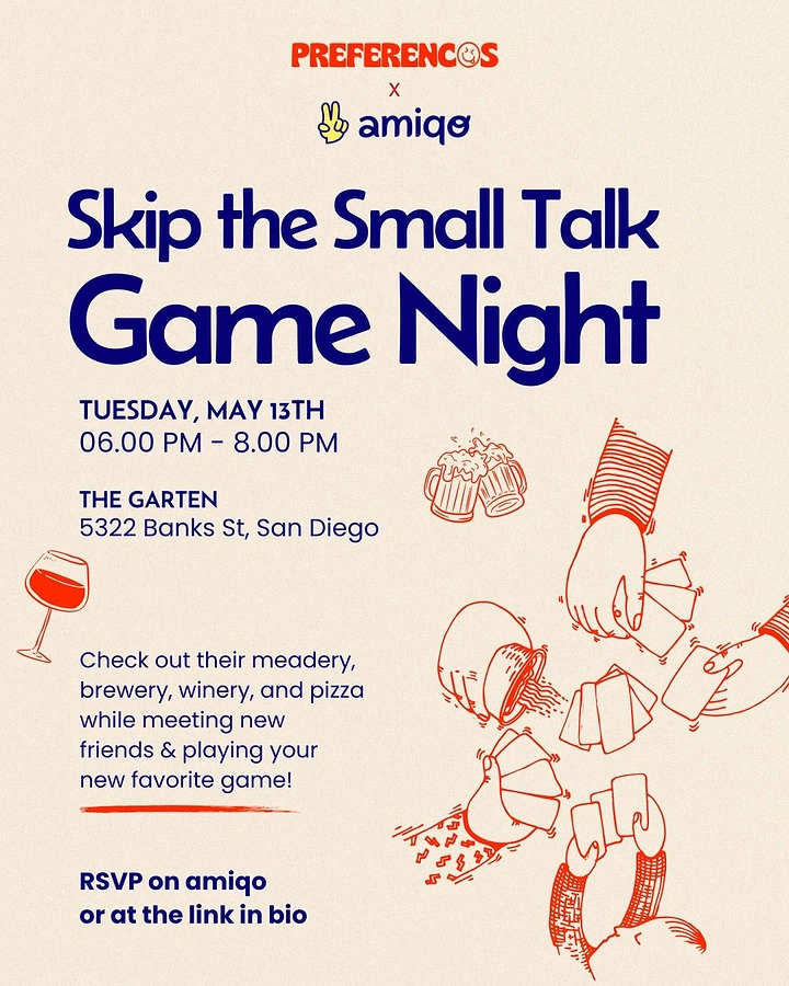 Board Games & Game Cafes creative ad: Witty game-night copy, clean event poster