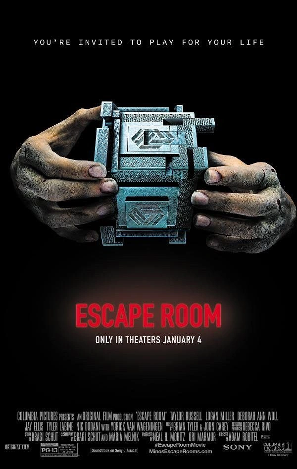Escape Rooms creative ad: Hands hold an escape-room machine
