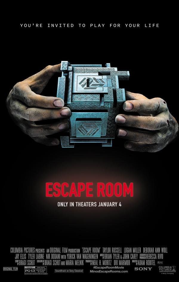Story: Hands hold an escape-room machine