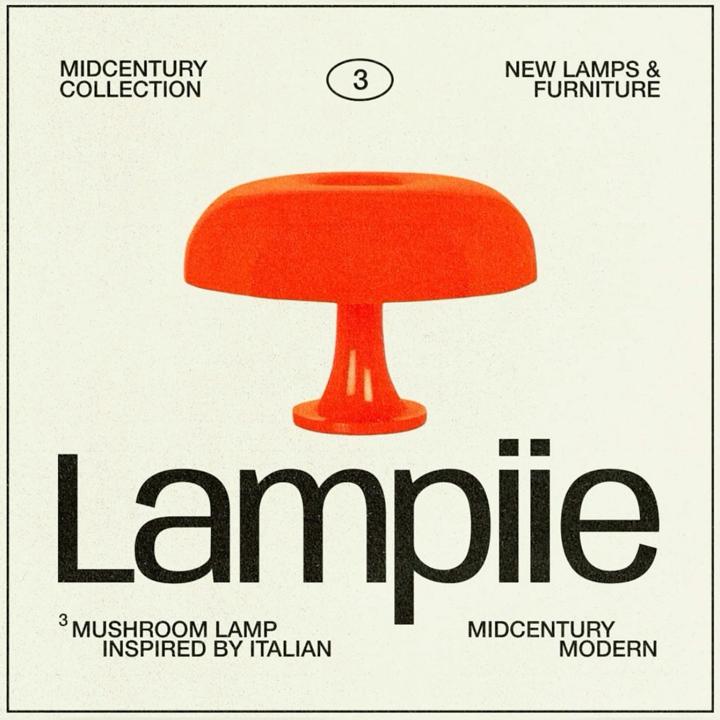Instagram post: Retro lamp identity with typographic punch