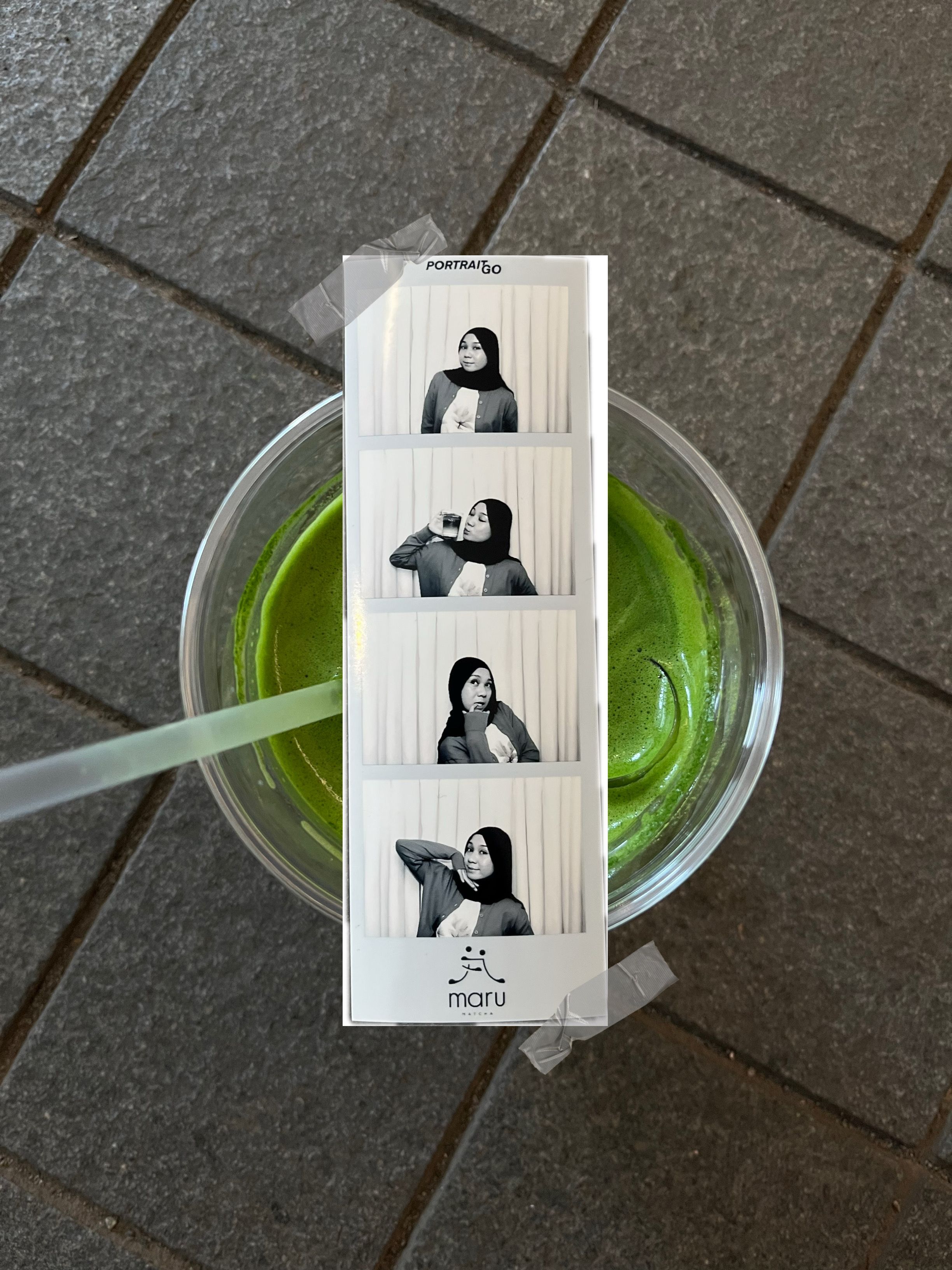 Instagram post: Photo strip staged with a cocktail