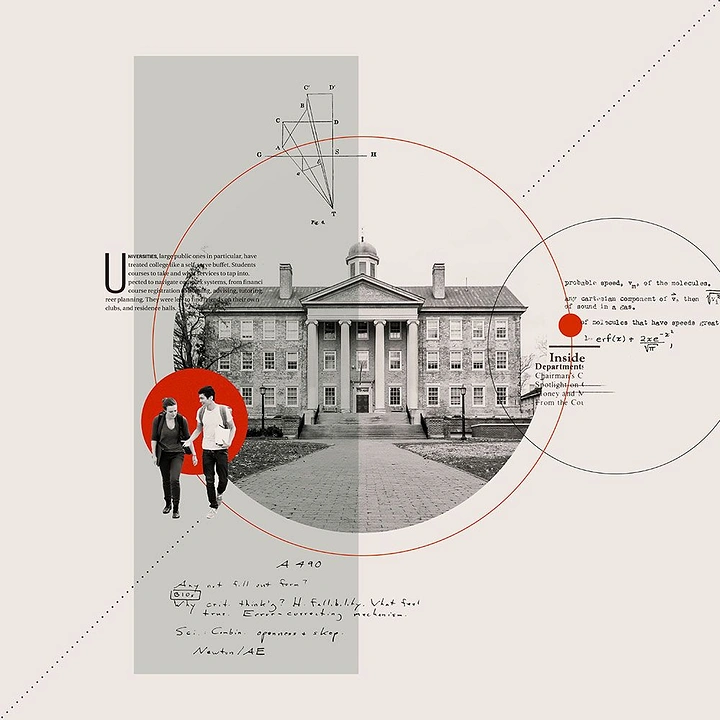 Universities & Colleges creative ad: Editorial campus campaign with diagrammatic framing