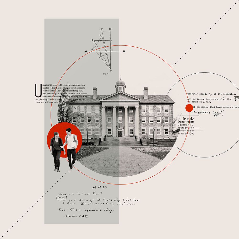 Instagram post: Editorial campus campaign with diagrammatic framing