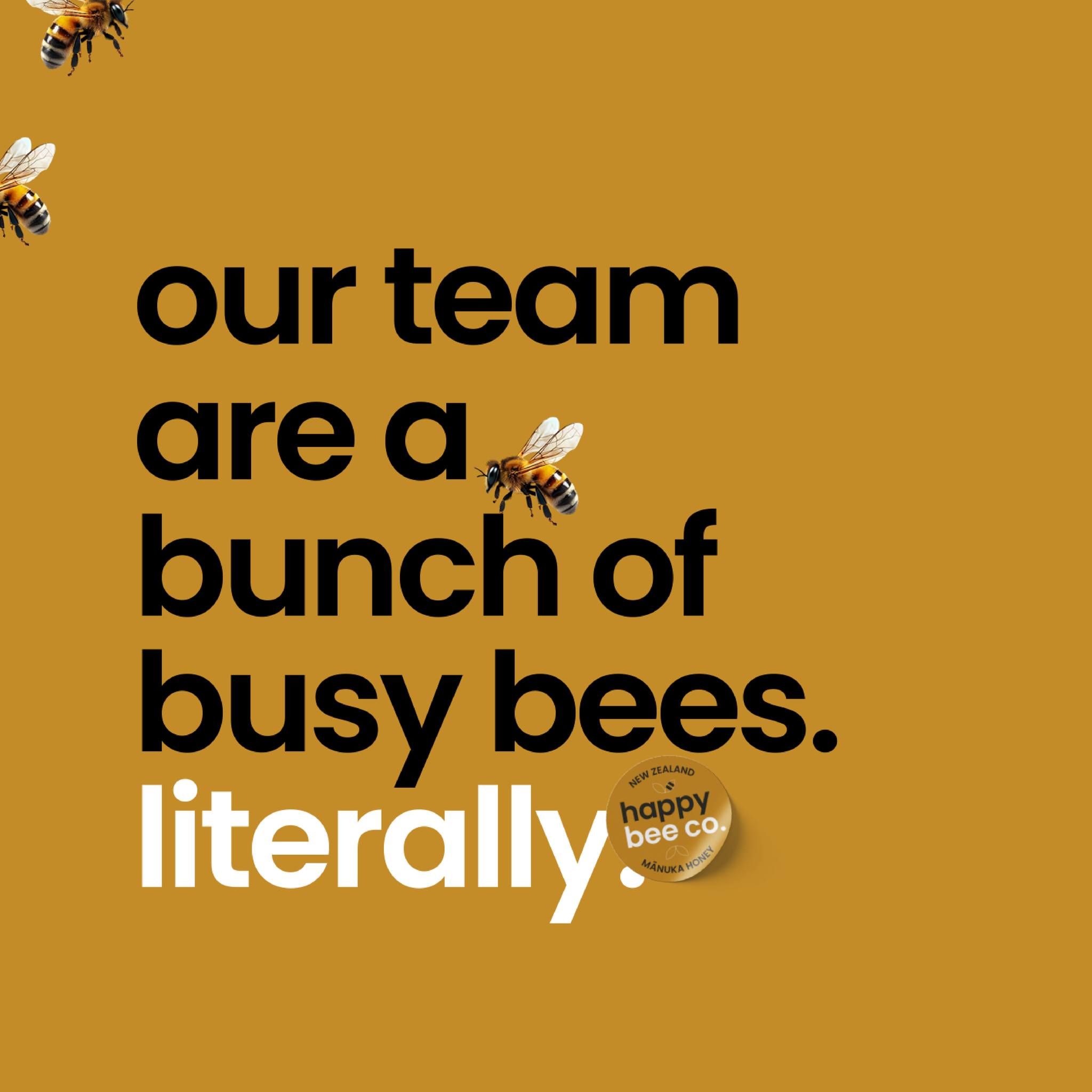 Instagram post: Busy bees pun drives team message