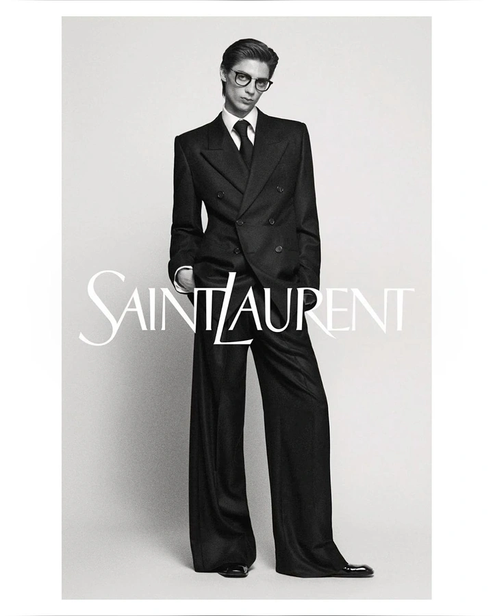 Men's Suits & Formal Wear creative ad: Striking minimalist Saint Laurent ad