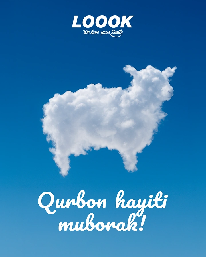 Eid Al Adha creative ad: Sheep-shaped cloud, simple visual metaphor