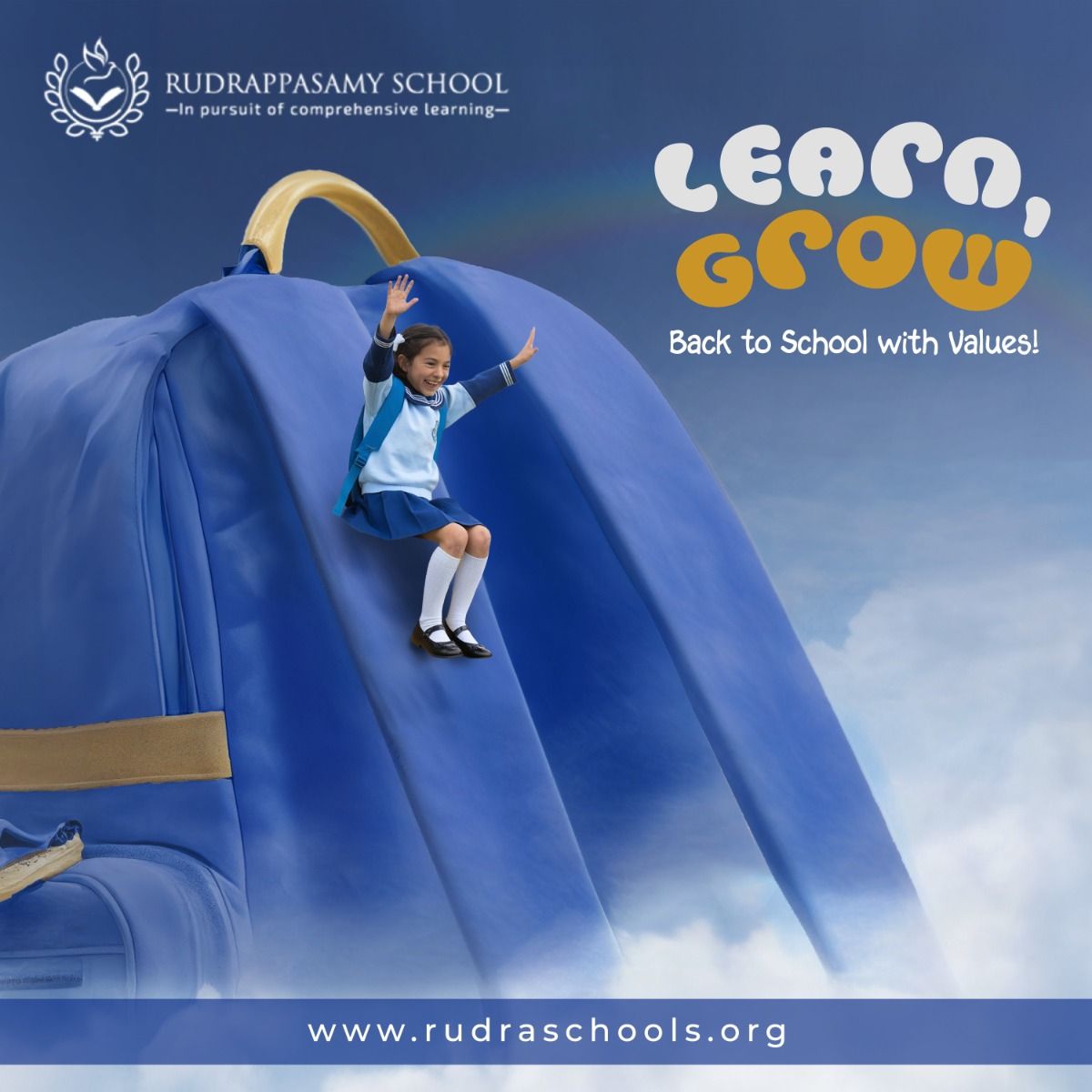 Instagram post: Learning grows through giant slide