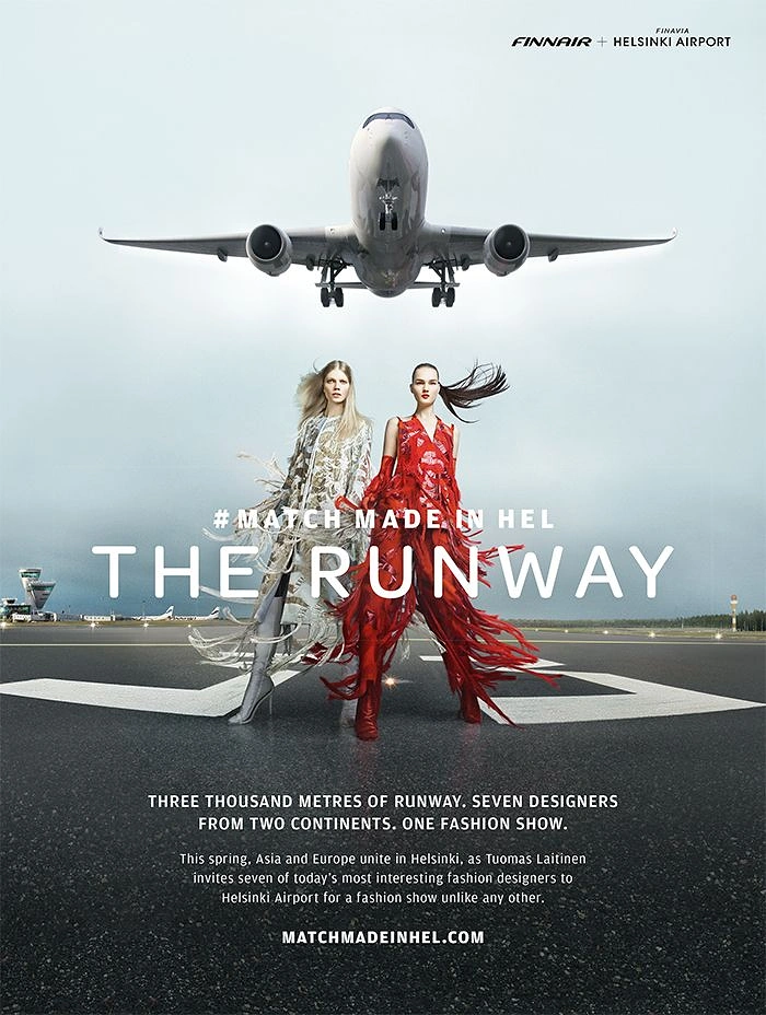 Airlines creative ad: Runway pun connects fashion and aviation