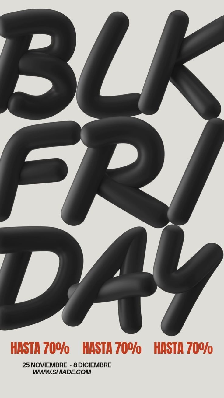 Puffy matte-black 3D balloon lettering