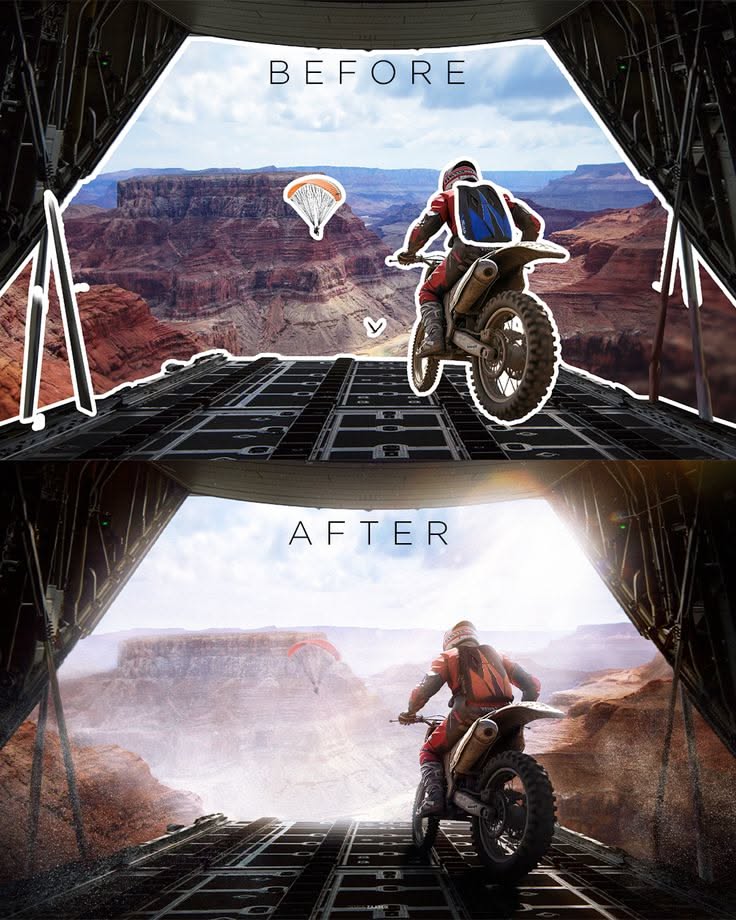 Instagram post: Before-after jump creates clear visual metaphor