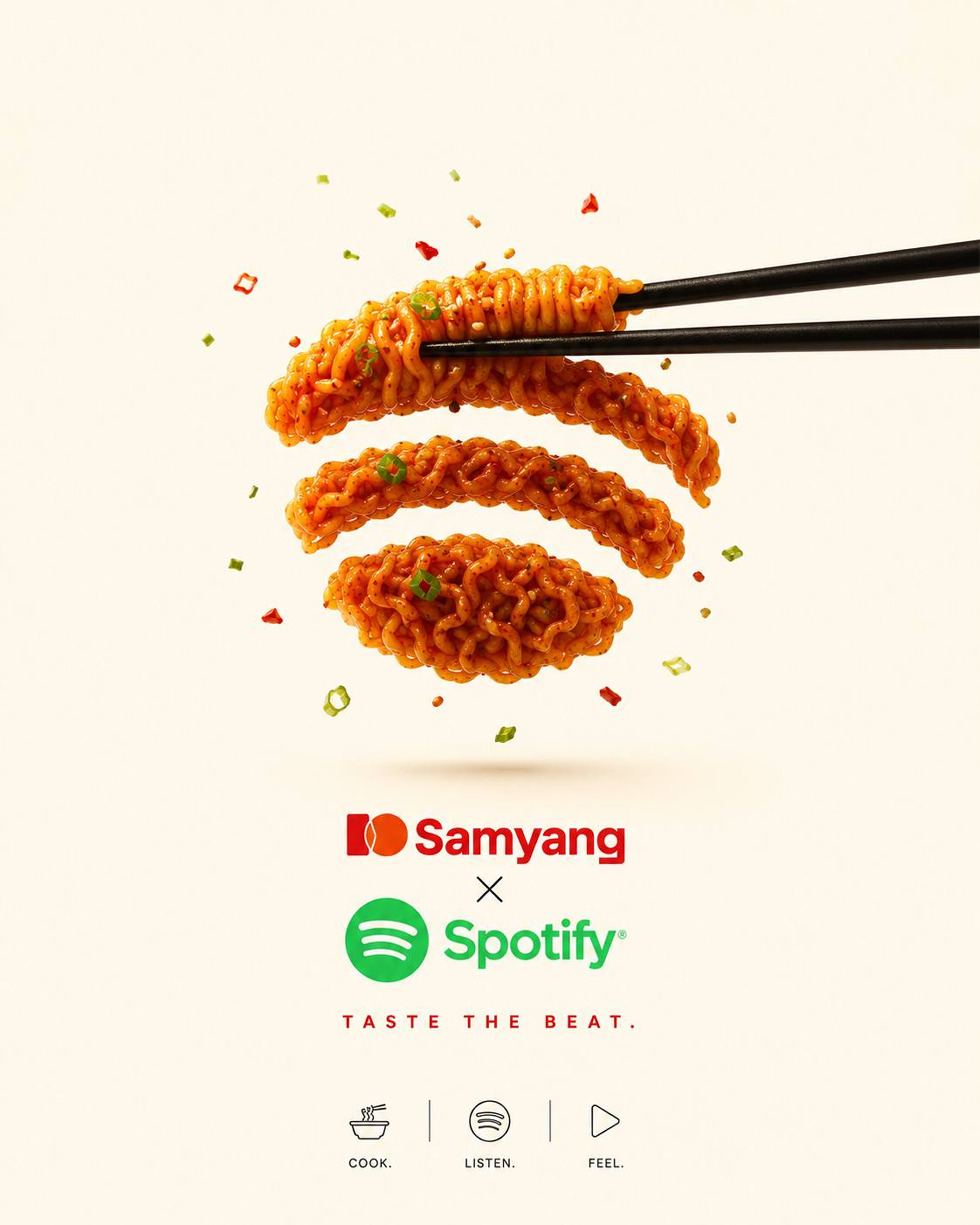 Instagram post: Noodle shapes pair neatly with Spotify