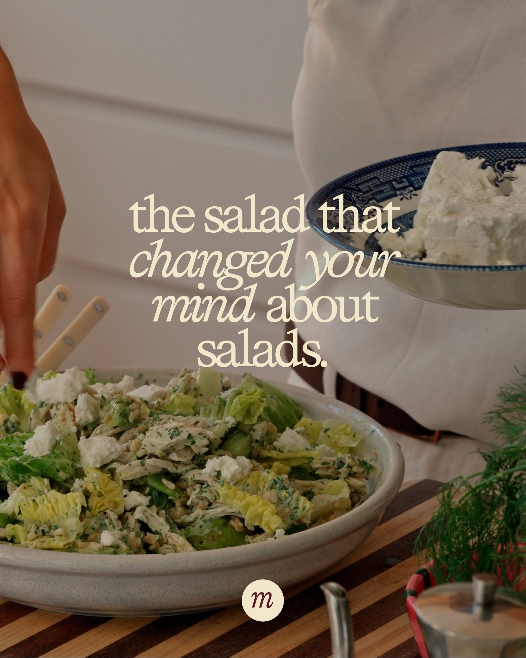 Instagram post: Witty copy reframes salad skepticism, slide 1