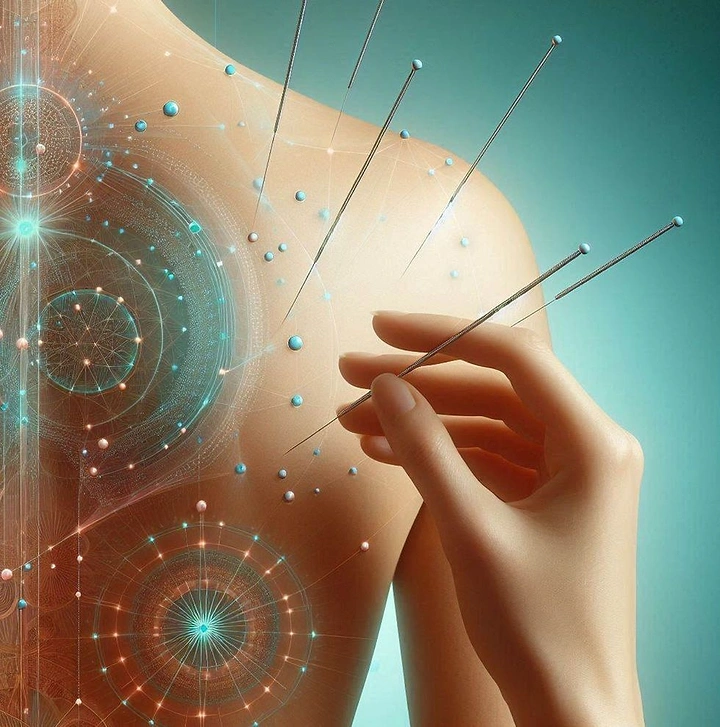 Acupuncture & Cupping Clinics creative ad: Energy-field metaphor around acupuncture
