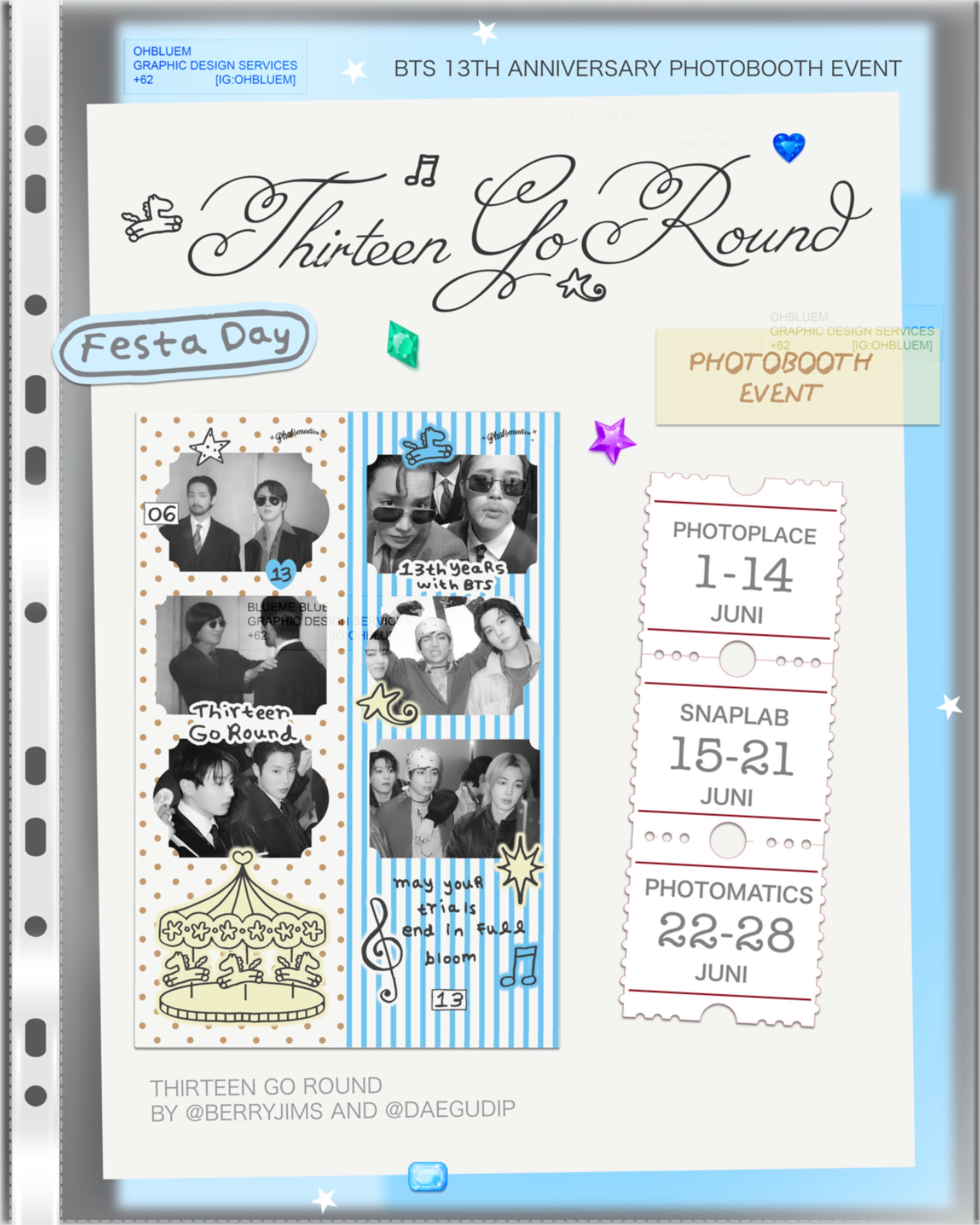 Instagram post: Anniversary theme built around photo strips