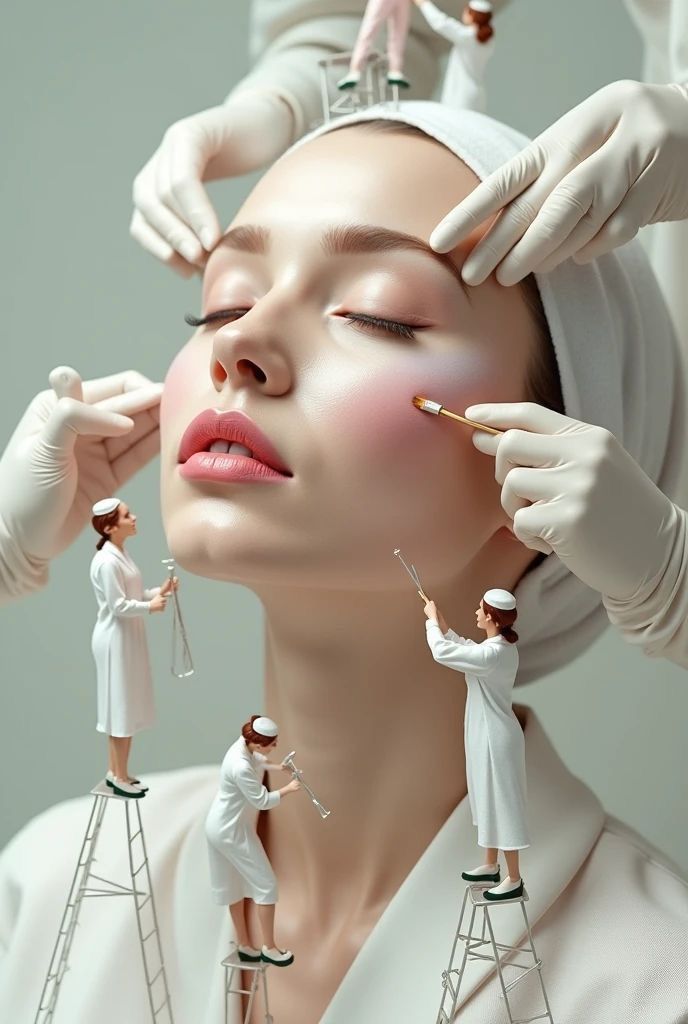 Story: Surreal giant-face clinic treatment metaphor