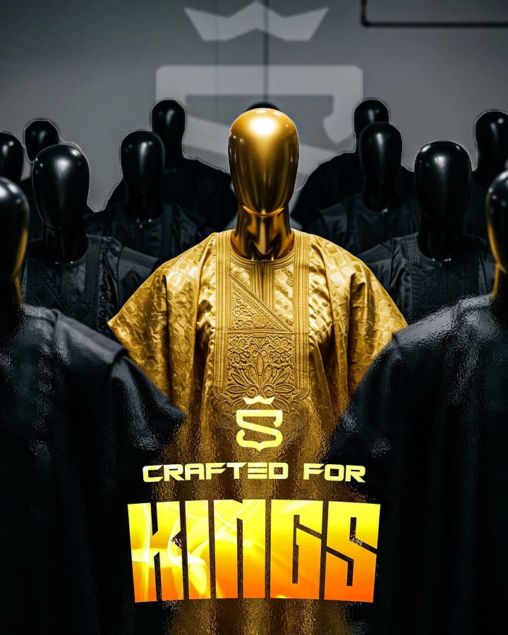 Tailors & Alterations creative ad: Gold mannequin standing out among black ones