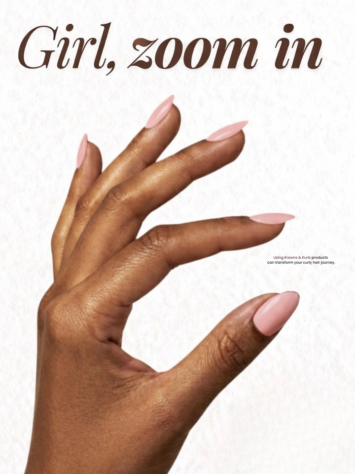 Nail Salons creative ad: 'Zoom in' pinch gesture with type