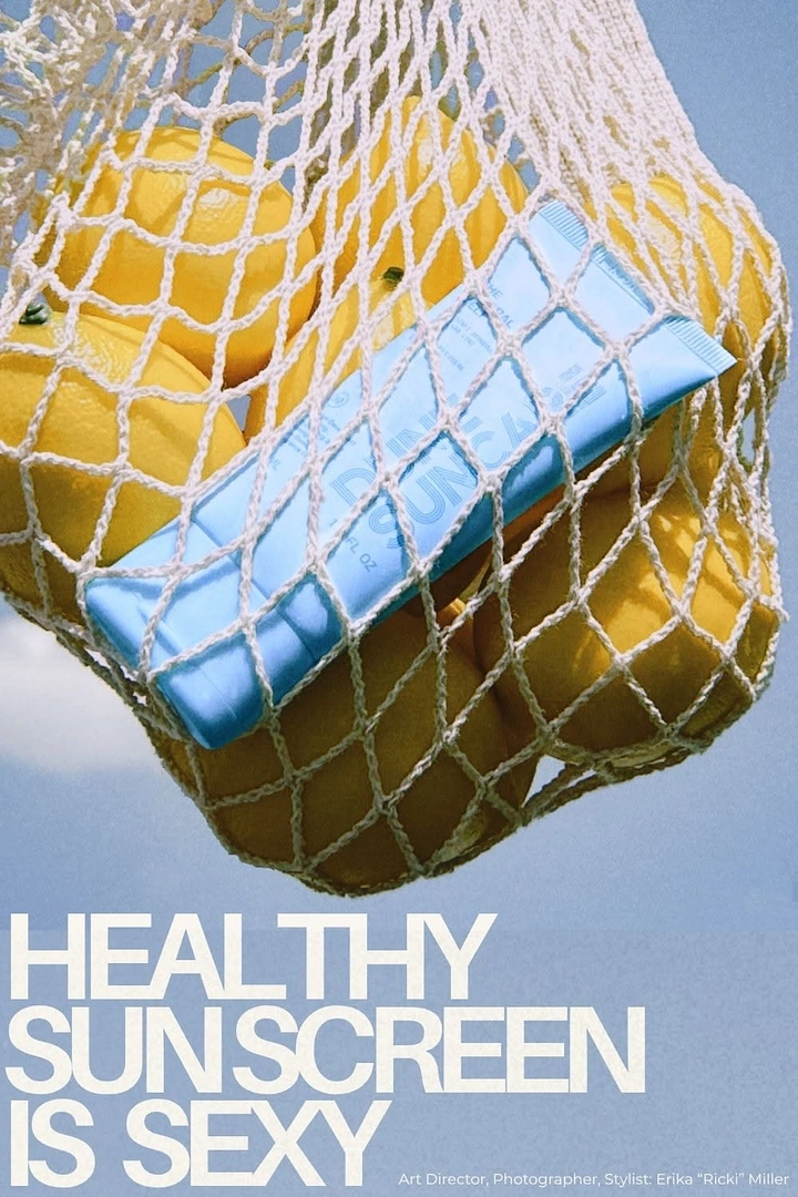 Sunscreen & Sun Care creative ad: Product transformed into netted sports object