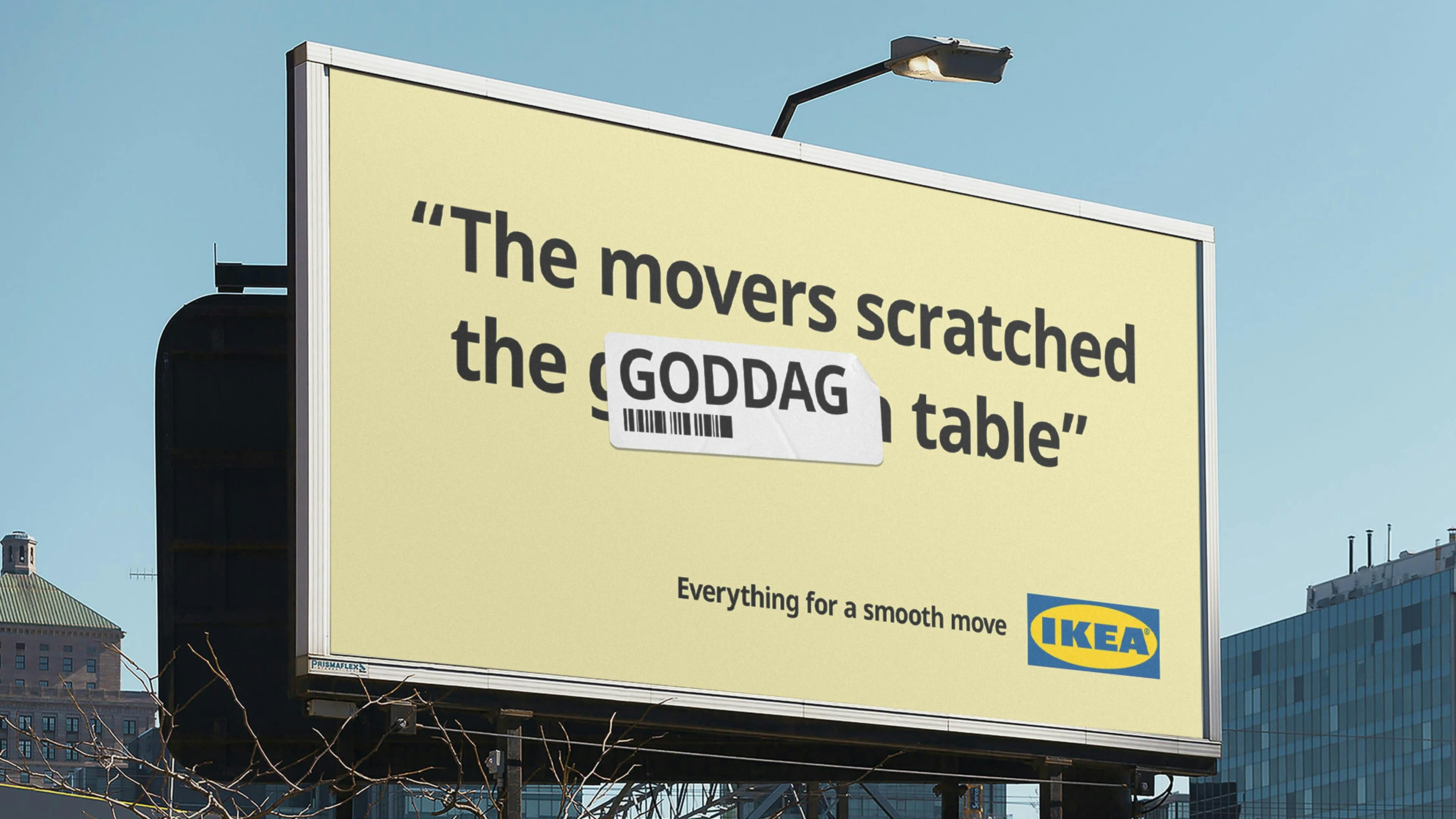Banner: Quote headline with a product-name price sticker censoring a swear word