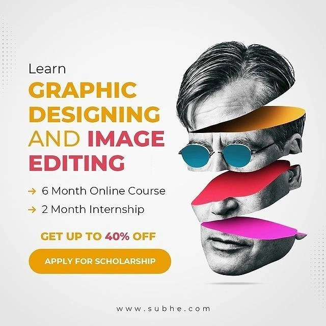Design & Animation Schools creative ad: Sliced portrait visualizes image editing