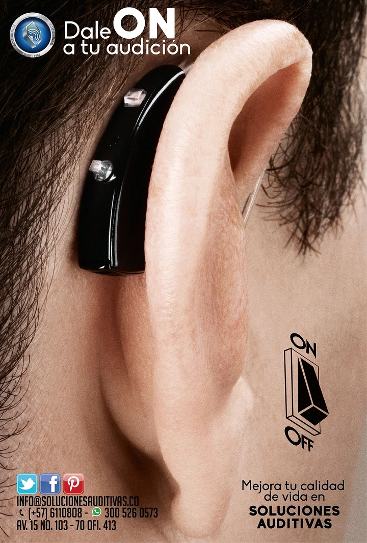 Hearing Aids creative ad: Hearing aid as on/off switch