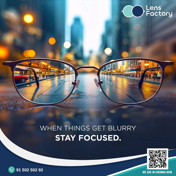 Opticians & Eye Care creative ad: Lenses bring blurred city into focus