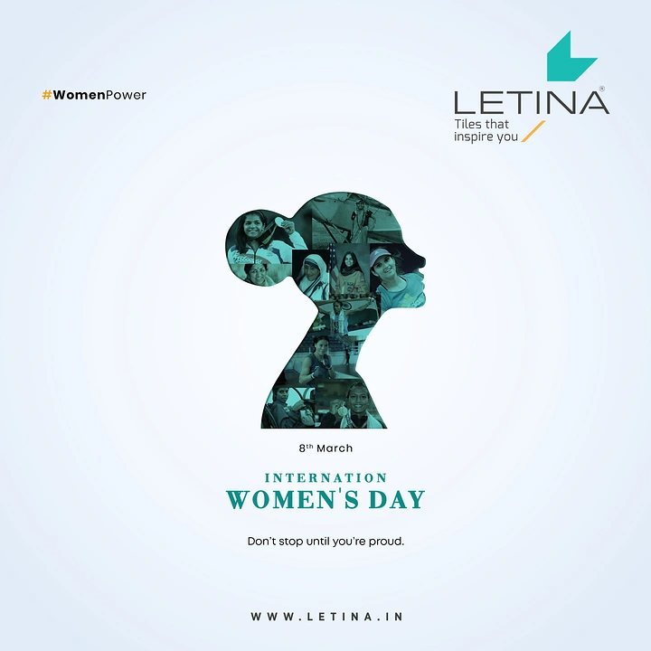 Women's Day creative ad: Brand's tile pattern fills woman's profile