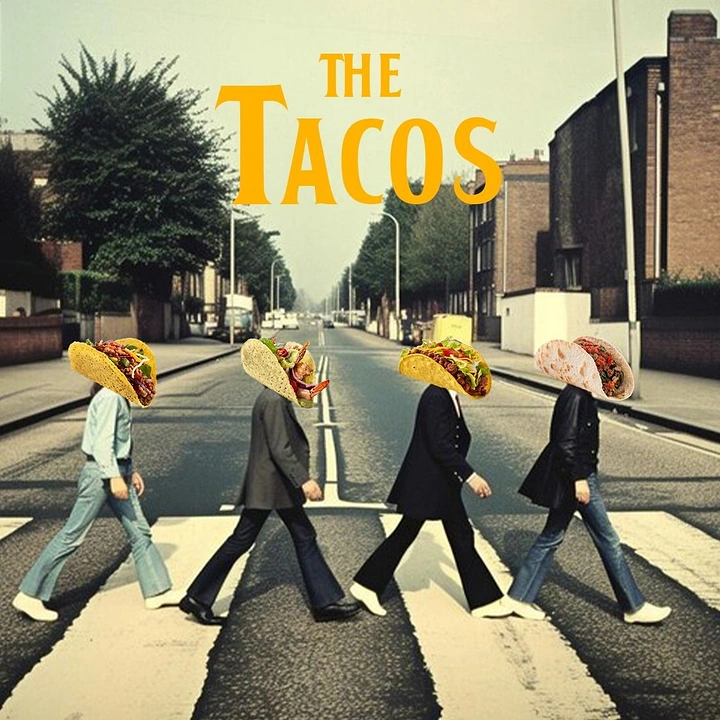 Mexican Restaurants creative ad: Clever Abbey Road taco parody